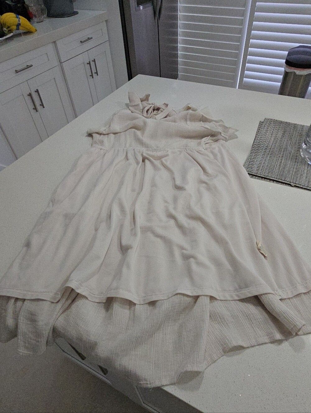 Sweet Wanderer Cream Ruffle Tiered Midi Dress - Picture 8 of 13